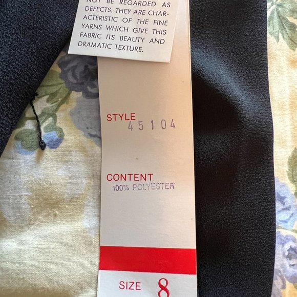 David Warren Black Wrap Dress w/Removable White Collar -  8 - Picture 5 of 8